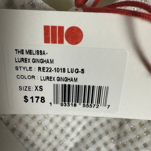 Solid & Striped Melissa One Piece Swimsuit White Metallic Lurex Gingham Size XS - Picture 12 of 14